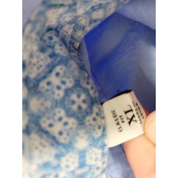 Robert Graham Classic Fit XL Flip Cuff Men's Button Shirt Blue Jacquard *Read* - Picture 6 of 12